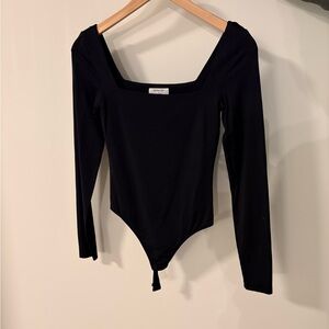 Babaton Black Square Neck Bodysuit